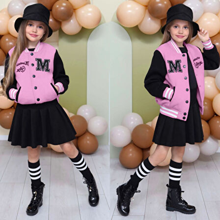 Kız Çocuk 5 Parça Kombin – Ceket, Etek, Badi, Çorap ve Şapka – 2/12 Yaş