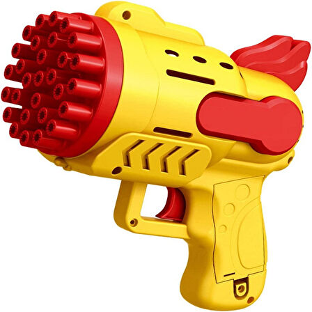 LED LİGHT 29 HOLES BUBBLES GUN 29 DELİKLİ ÇOKLU KÖPÜK ATAN TABANCA SARI KÖPÜK TABANCASI PİLLİ TABANCA