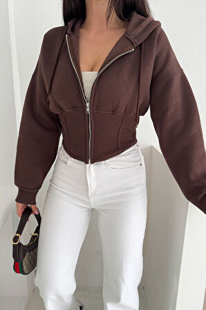 Kadın Siyah Fermuarlı Hoodie – Minimal Sokak Ruhuyla