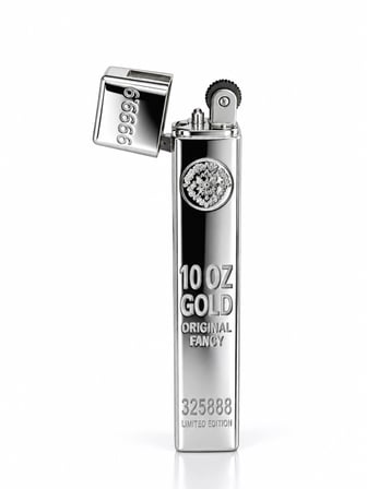 Gold Külçe Tasarımlı Benzinli Metal Çakmak Kapaklı Premium Model