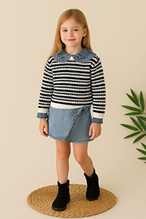 Denim Şık 3 'lü Kız Çocuk Kombin - 2/10 Yaş - 31504