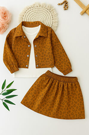 Leopar Desenli 3’lü Kız Çocuk Takım – (31505) - 2/10 Yaş