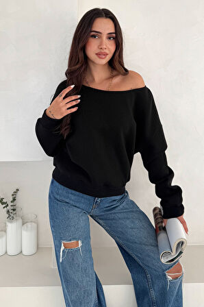 Kadın Omuz Detaylı Polar Sweatshirt – Rahat & Feminen Stil