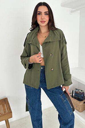 Kadın Astarlı Kemerli Düğmeli Trenç – Zarif & Güçlü Stil