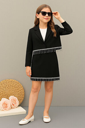 Princess Glow 3’lü Taş Detaylı Kombin - 4/14 Yaş - 31510