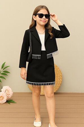 Princess Glow 3’lü Taş Detaylı Kombin - 4/14 Yaş - 31510