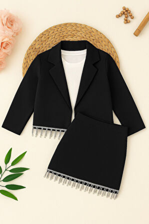 Princess Glow 3’lü Taş Detaylı Kombin - 4/14 Yaş - 31510