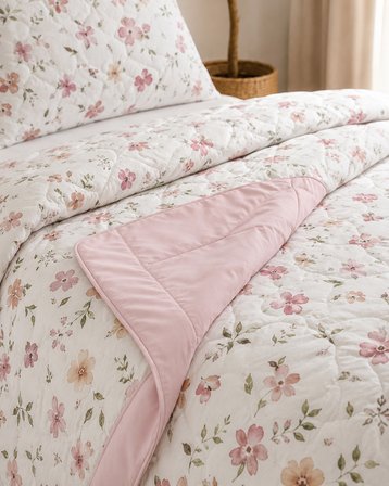 Bella Home Çift Kişilik Pamuk Pike Seti | 200x230 cm | Modern Çerçeve Desenli | Yazlık, Hafif ve Yumuşak Dokulu