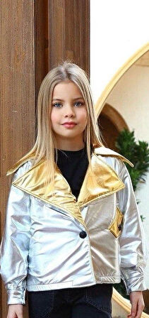 Metalik Shine Girl Parlak Ceket - 4/14 Yaş - 31511