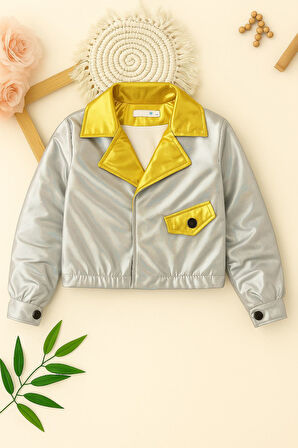 Metalik Shine Girl Parlak Ceket - 4/14 Yaş - 31511