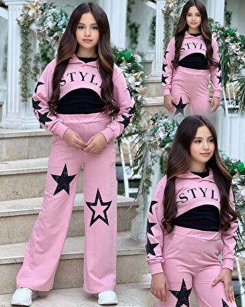 Star Style Kız Çocuk 3'lü Takım - 3/12 Yaş - 31517
