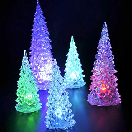 VIP RGB PINE TREE LED LIGHT RENKLİ LED IŞIKLI ÇAM AĞACI 22 CM IŞIKLI ÇAM AĞACI IŞIKLI YILBAŞI AĞACI