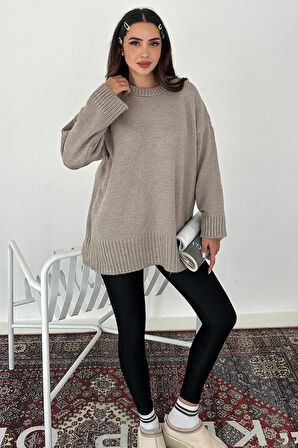 Kadın Oversize Triko Kazak – Rahat & Şehirli Stil