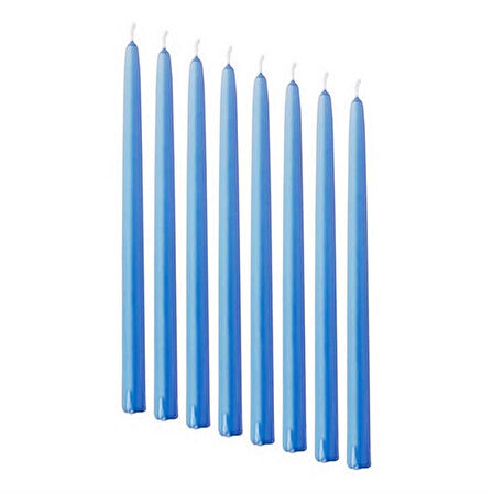 10 PCS VIP CHRISTMAS CANDLE METALLIC BRIGHT BLUE CANDLESTICK 10ADET MAVİ ŞAMDAN MUMU YILBAŞI MUMLARI