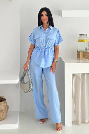 Kadın Bağcıklı Dokuma Tensel Takım – Ferah & Şehirli Stil