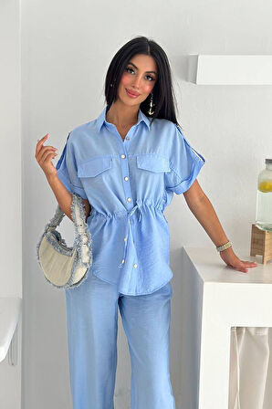 Kadın Bağcıklı Dokuma Tensel Takım – Ferah & Şehirli Stil