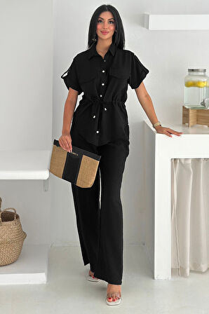 Kadın Bağcıklı Dokuma Tensel Takım – Ferah & Şehirli Stil