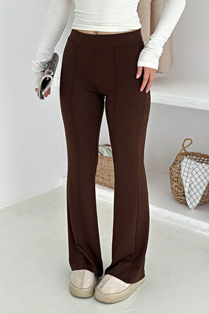 Kadın Yüksek Bel İspanyol Paça Tayt – Retro & Şehirli Stil