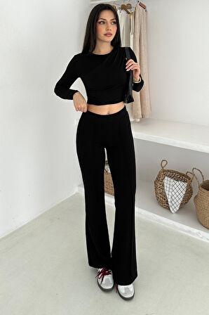 Kadın Yüksek Bel İspanyol Paça Tayt – Retro & Şehirli Stil