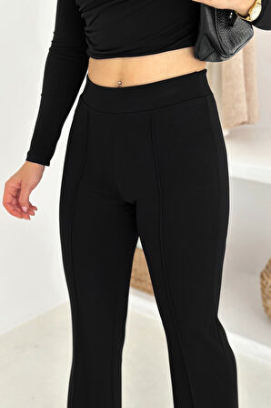 Kadın Yüksek Bel İspanyol Paça Tayt – Retro & Şehirli Stil