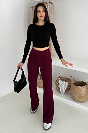 Kadın Yüksek Bel İspanyol Paça Tayt – Retro & Şehirli Stil