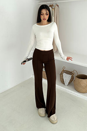 Kadın Yüksek Bel İspanyol Paça Tayt – Retro & Şehirli Stil