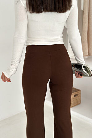 Kadın Yüksek Bel İspanyol Paça Tayt – Retro & Şehirli Stil