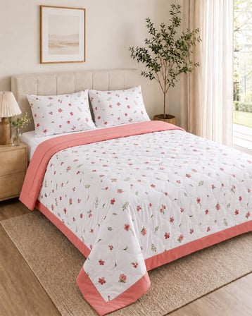 Bella Home Çift Kişilik Pamuk Pike Seti | 200x230 cm | Modern Çerçeve Desenli | Yazlık, Hafif ve Yumuşak Dokulu