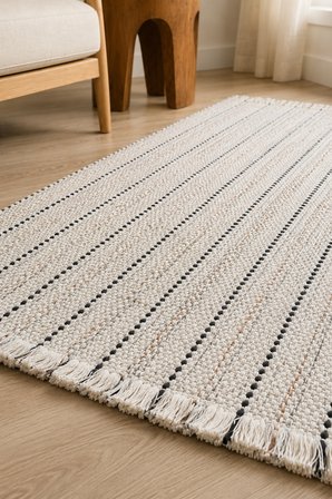 Doğal Jüt Kilim 80x150 cm | Örgü Dokulu Dekoratif Halı, Bohem Ev Dekorasyonu