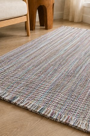 Doğal Jüt Kilim 80x150 cm | Örgü Dokulu Dekoratif Halı, Bohem Ev Dekorasyonu