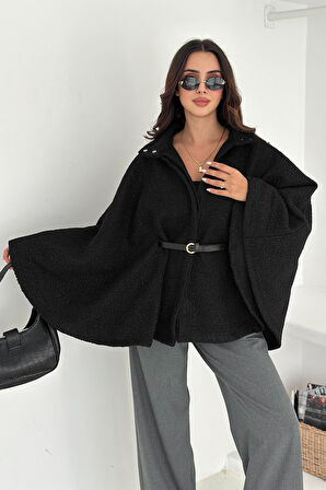 Kadın Kemerli Panço Kaban – Güçlü & Sofistike Stil