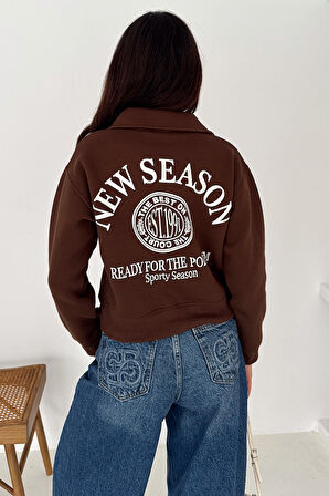 Kadın Baskılı Oversize Sweatshirt – Sporty Season 1992