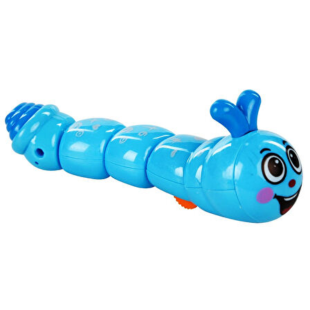 MOVABLE ROTATING CUTE TOY CATERPILLAR EĞİTİCİ OYUNCAK TIRTIL HAREKETLİ KURMALI OYUNCAK MAVİ TIRTIL