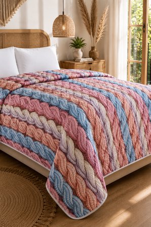 Bella Home Tek Kişilik 5D Yatak Örtüsü | 160x220 cm | Çok Amaçlı, Hafif ve Şık | Yazlık ve Mevsimlik