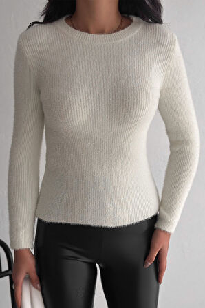 Kadın Fit Kesim Uzun Kollu Triko Kazak – Soft Edge