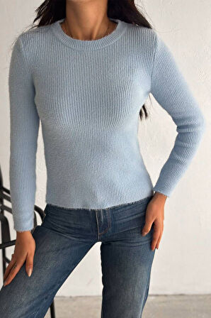 Kadın Fit Kesim Uzun Kollu Triko Kazak – Soft Edge