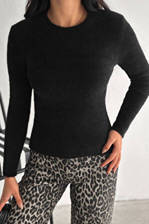 Kadın Fit Kesim Uzun Kollu Triko Kazak – Soft Edge