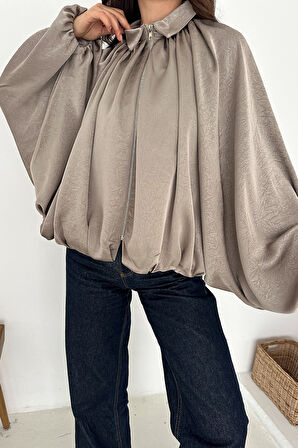 Kadın Balon Kol Büzgülü Ceket – Flow Ease