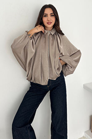 Kadın Balon Kol Büzgülü Ceket – Flow Ease