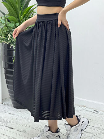 Maxi Boy Örme Astarlı Etek