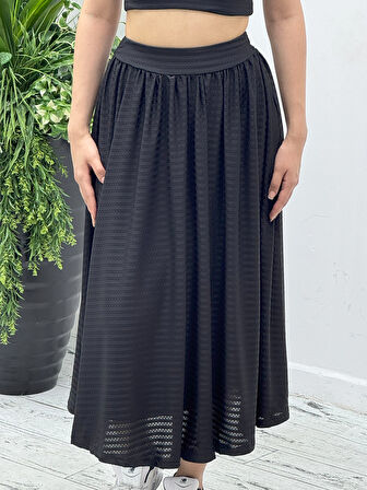Maxi Boy Örme Astarlı Etek