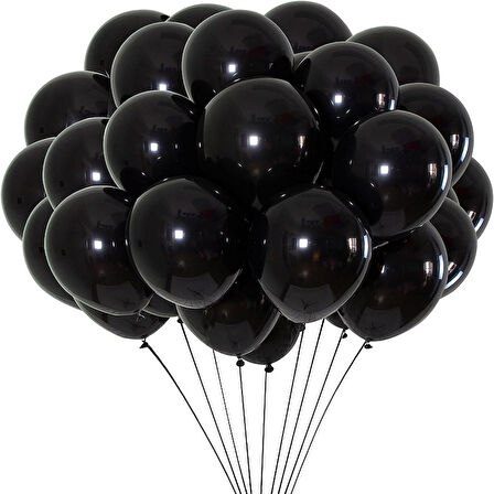 VIP 100 PCS SHINY METALLIC BLACK BALLOON VIP KALİTE PARLAK METALİK SİYAH BALON HELYUM GAZI UYUMLUDUR