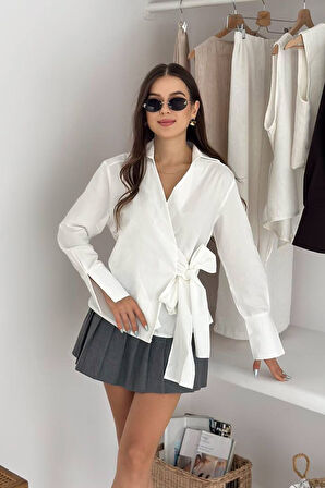 Kadın Fiyonk Detaylı Bağlamalı Gömlek – Chic Bow