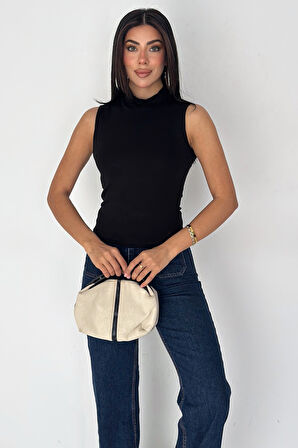 Kadın Kolsuz Boğazlı Basic Body – Sleek Core