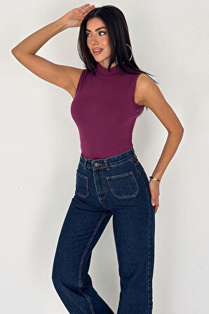 Kadın Kolsuz Boğazlı Basic Body – Sleek Core