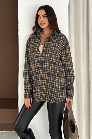 Kadın Ekose Oversize Gömlek – Layer Mood