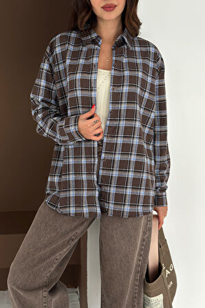 Kadın Ekose Oversize Gömlek – Layer Mood
