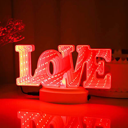 LOVE LED LİGHT 3D TUNNEL LAMP 3D IŞIKLI LOVE YAZISI USB+PİLLİ LED IŞIK DEKOR IŞIĞI YILBAŞI IŞIĞI