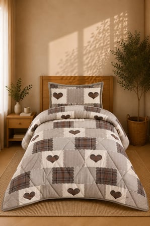 Merinos Tek Kişilik Comforter Yorgan Seti | 160x240 cm | Yumuşak Dokulu | Şık ve Konforlu