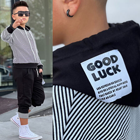 Çizgili Good Luck Erkek Tarz 2'li Takım - 4/12 Yaş - 31540